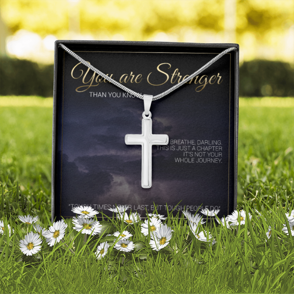 You Are Stronger Than You Know White Gold Finish Cross - Image 7