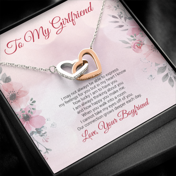 To My Girlfriend Interlocking Hearts Necklace - Image 9