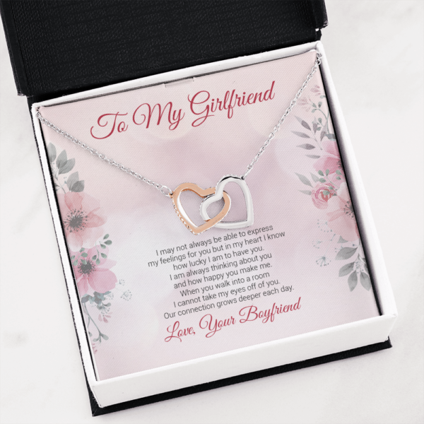 To My Girlfriend Interlocking Hearts Necklace - Image 10